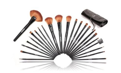 Shany Studio Quality Natural Cosmetic Brush Set with Leather Pouch