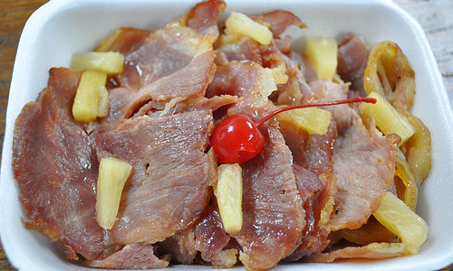 Ham, bacon and chicken