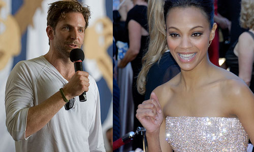 Bradley Cooper and Zoe Saldana