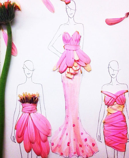 Gorgeous Dress Designs Made Out of Flower Petals! Amazing Creativity!