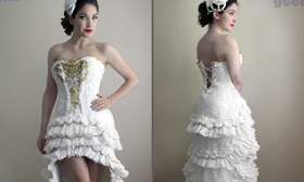 Unbelievable! Wedding Dress Made Out of Toilet Paper.